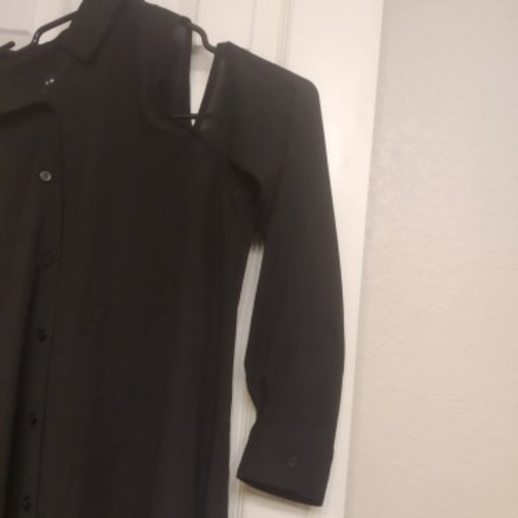 Trouvé Cold Shoulder Button-Up Silk Blouse - Picture 3 of 7